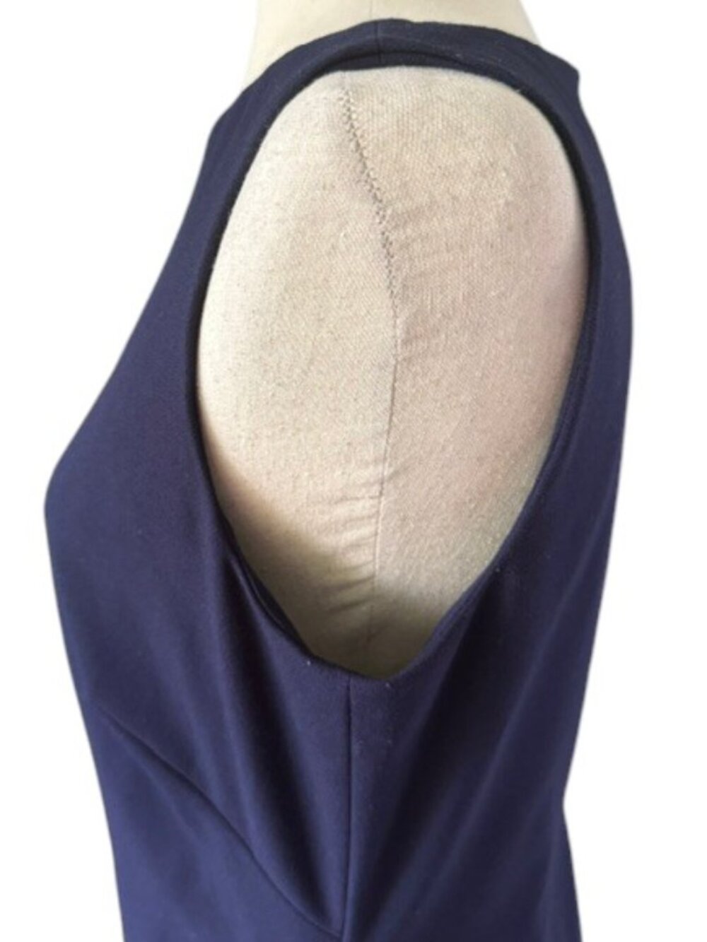 LAUREN Ralph Lauren Color Block Navy Cream Coral Sleeveless Shift Dress SZ 8 EUC - Picture 9 of 16